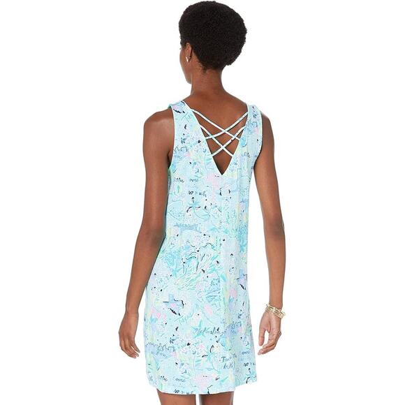 Lilly Pulitzer Kristen Swing Dress Bayside Blue Lilly Loves Texas Size XL - Picture 2 of 8
